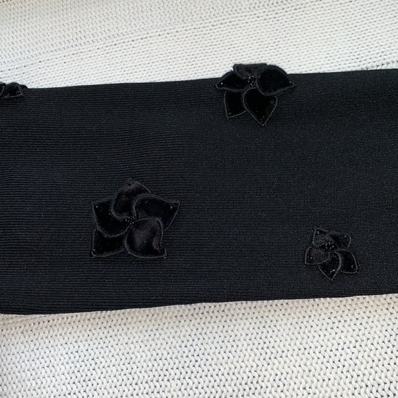 M. Nicole  black long sleeve evening sweater velvet edging with velvet f… - Picture 6 of 15